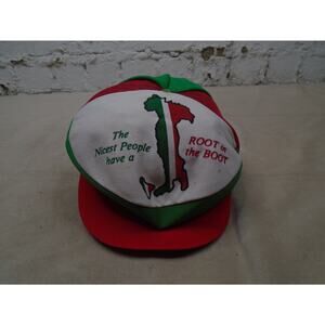 Vintage 80s Itallian Root in The Boot Pizza Snapback Mesh Panel Multicolor